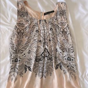 Rose & Olive pink and black printed tank size S